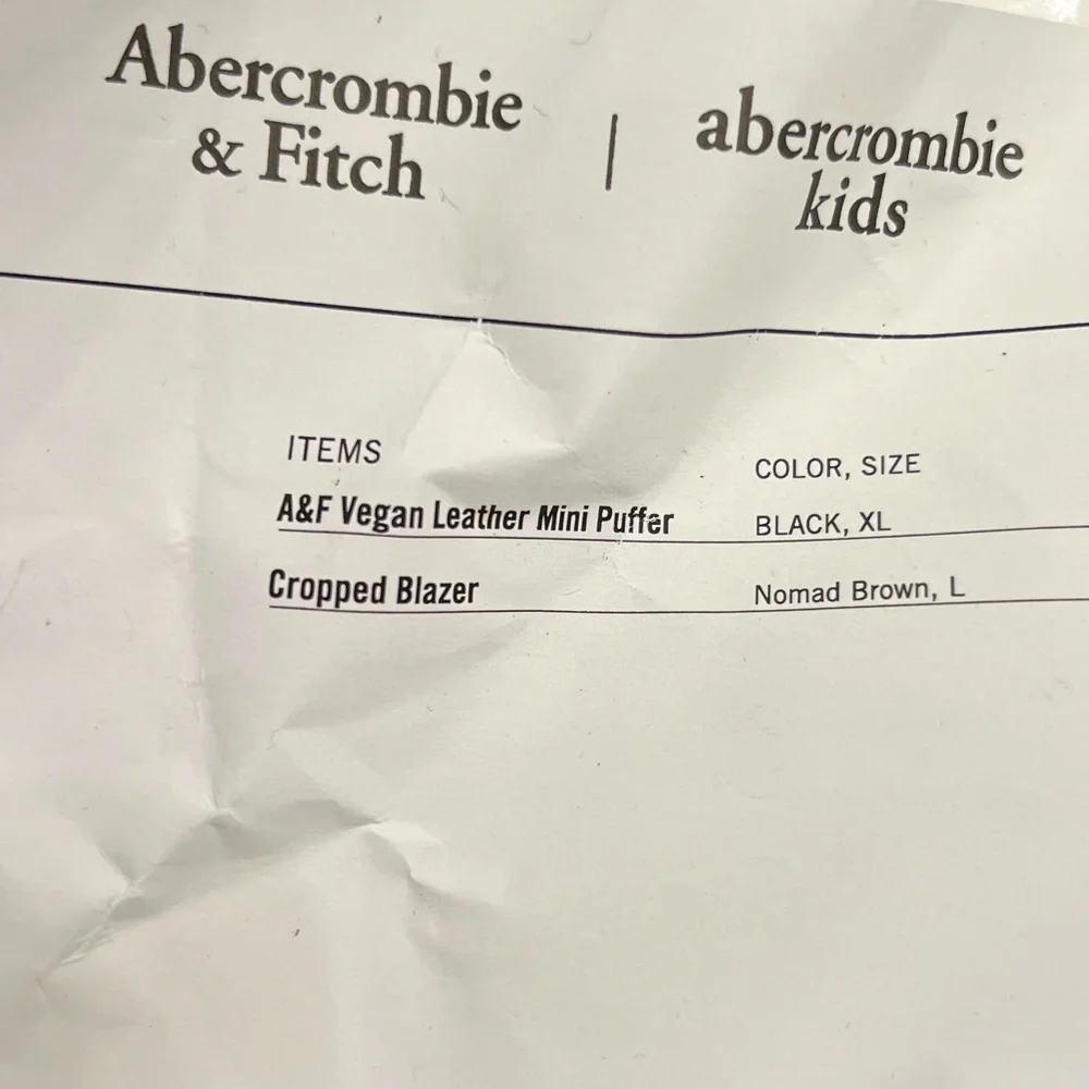 🖤🖤 NWT Abercrombie & Fitch Vegan Leather Mini Puffer Jacket in Black – Size XL - Picture 11 of 11